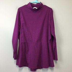 Isaac Mizrahi Live Purple Mock Turtle Neck Tunic